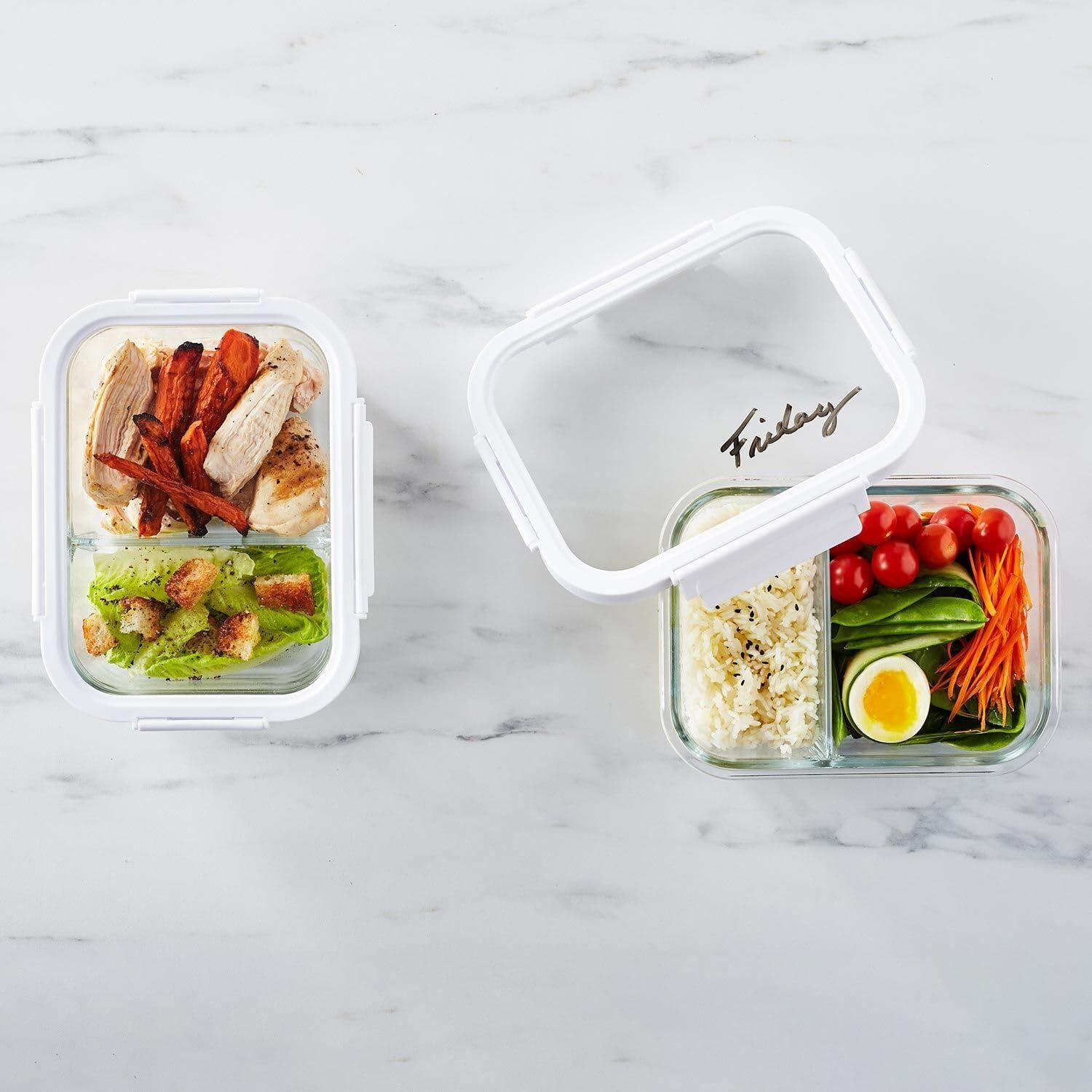 Sur La Table Divided Glass Storage Containers, 4-Piece Set, Clear - view 3