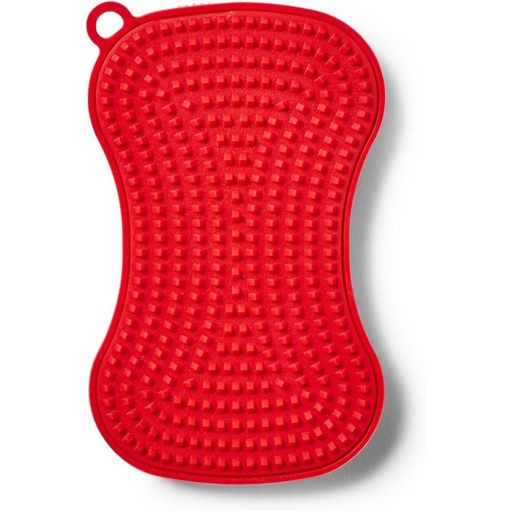 Sur La Table Dual-Action Silicone Sponge, Red