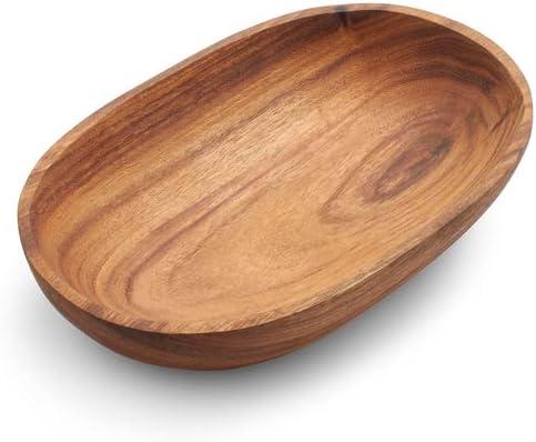 Sur La Table Acacia Oval Serving Bowl, Brown - view 2