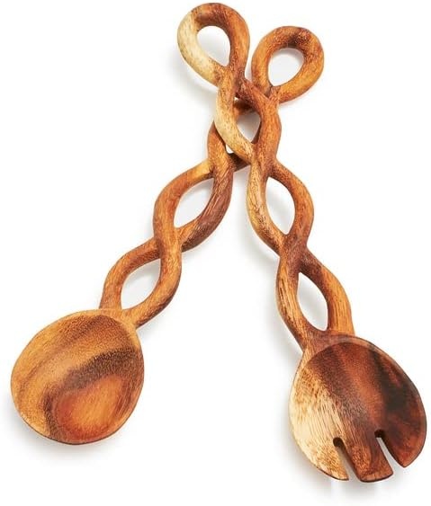 Sur La Table Acacia Twist Servers, Set of 2, Tan - view 2