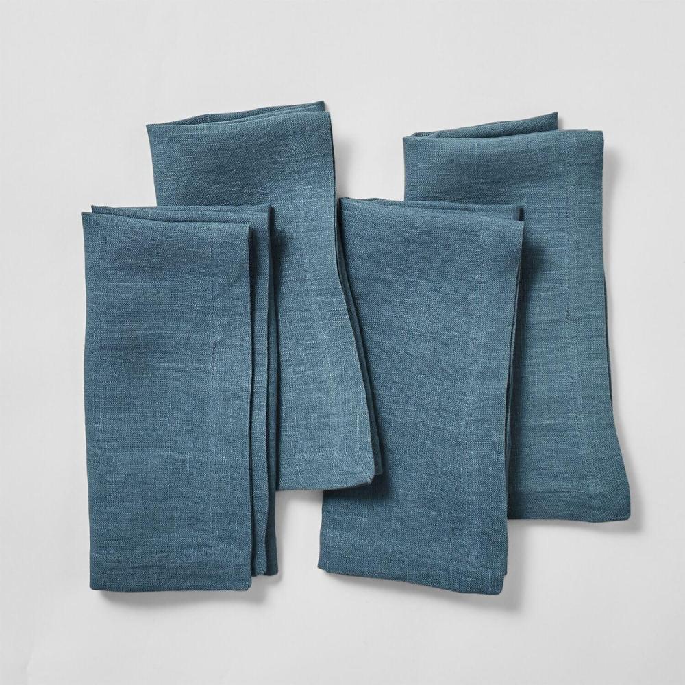 Sur La Table Linen Napkins, Set of 4, Blue(Deep Teal)