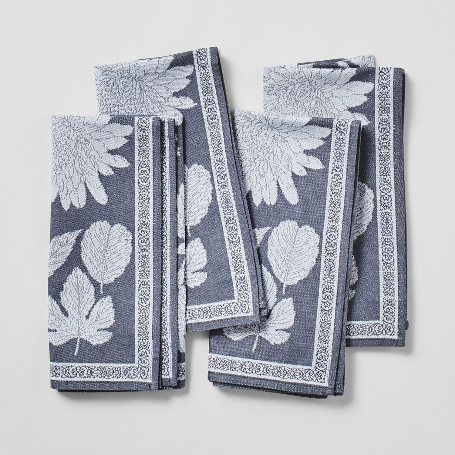 Sur La Table Jacquard Floral Napkins, Set of 4, Indigo(Indigo) - view 3