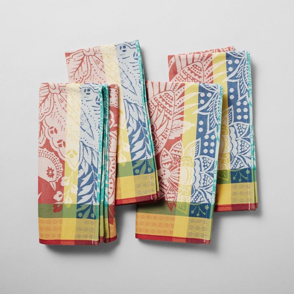 Sur La Table Jacquard Bird of Paradise Napkins, Set of 4, Multi