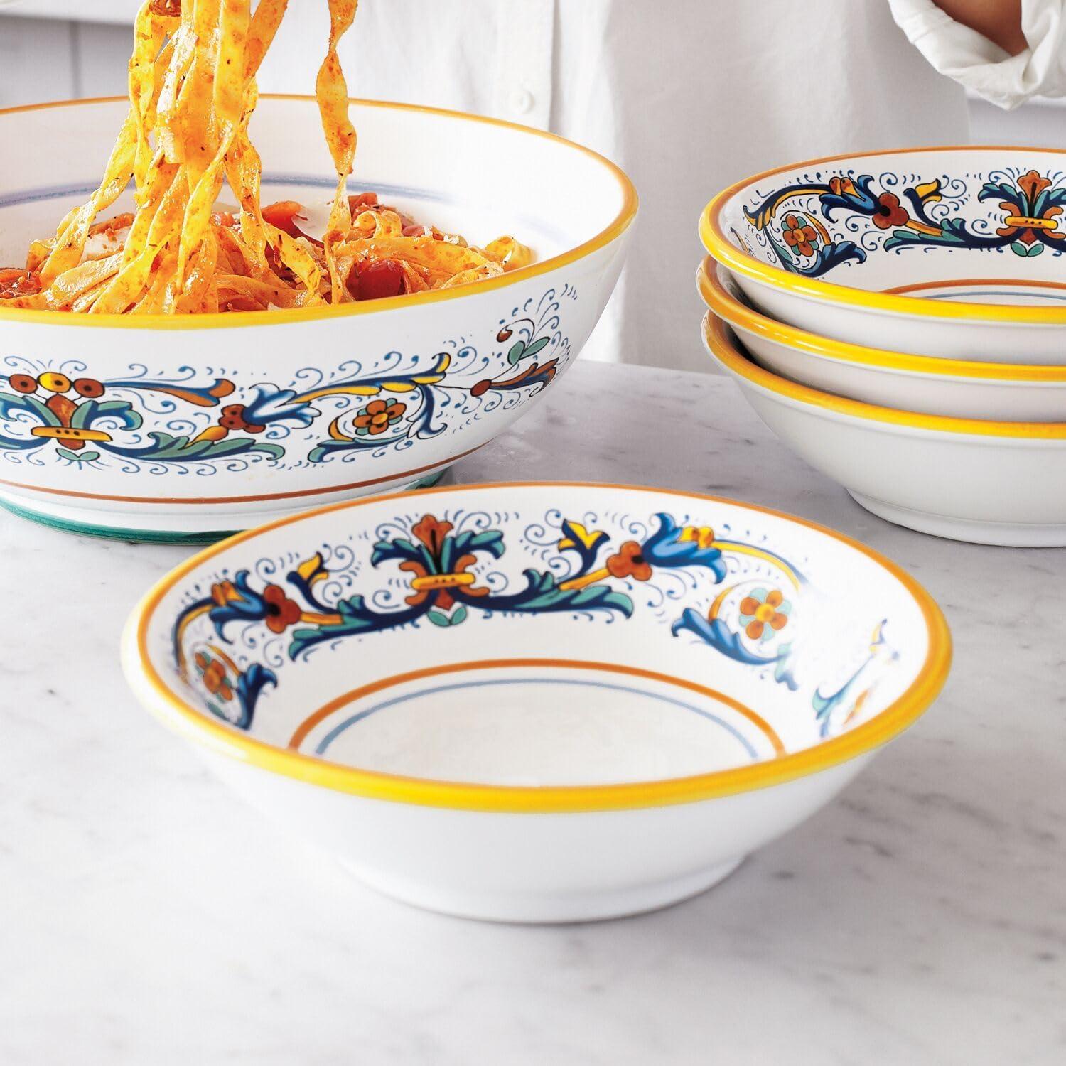 Sur La Table Nova Deruta Pasta Bowl – Hand-Painted Italian Ceramic Serving Dish, Colorful Renaissance-Inspired Dinnerware, Made in Italy - view 3