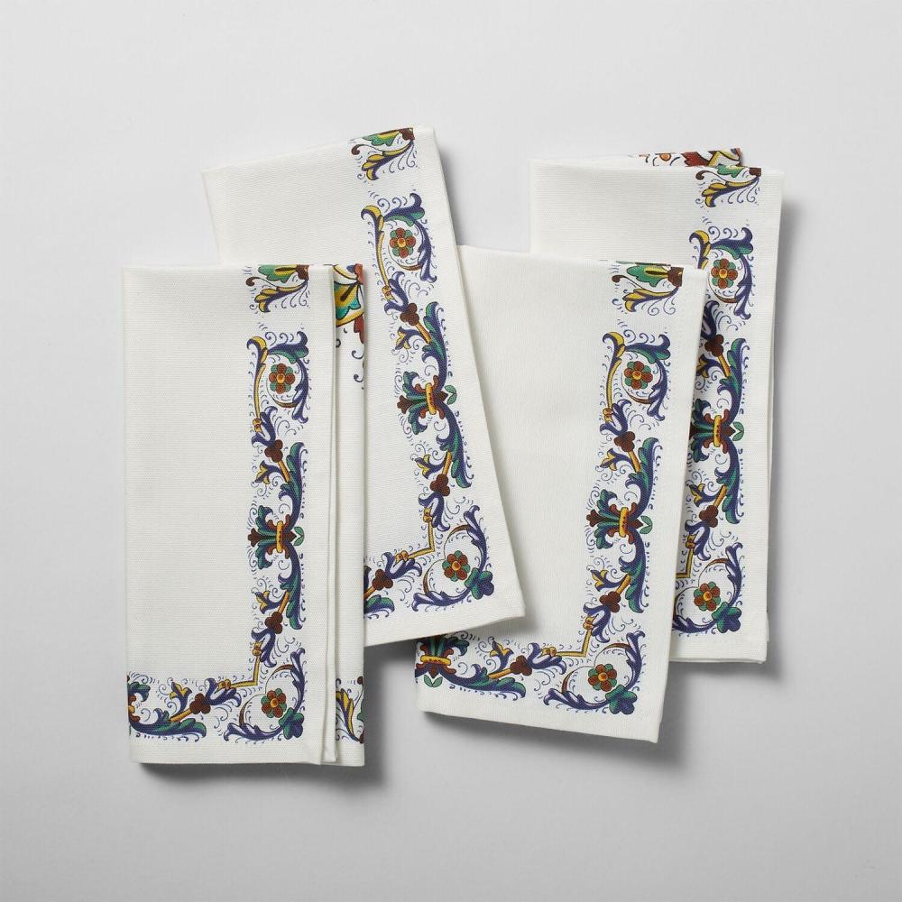 Sur La Table Deruta Napkins, Set of 4, White