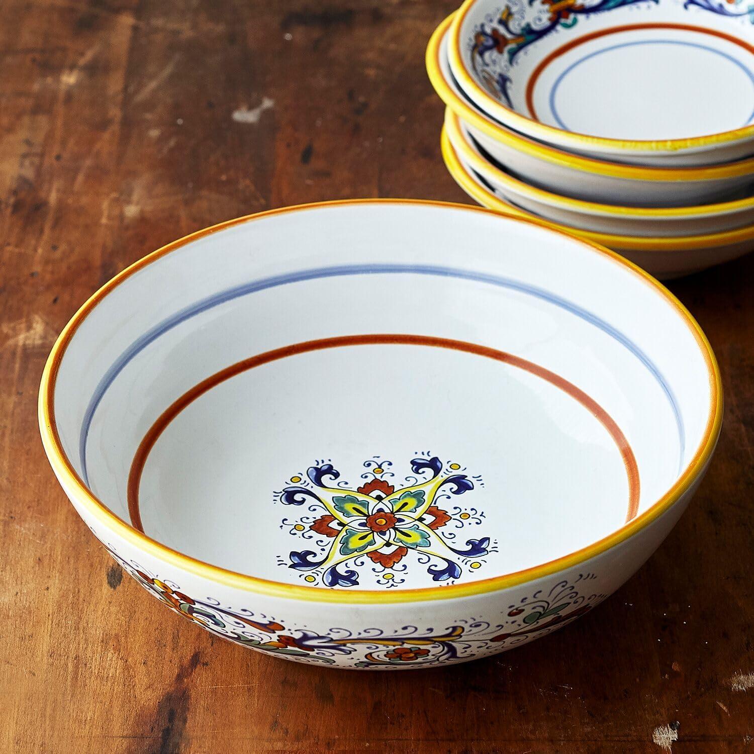Sur La Table Nova Deruta Pasta Serving Bowl – 12″ Handcrafted Italian Earthenware – Renaissance-Inspired Design, Vibrant Glaze, Made in Italy - view 3