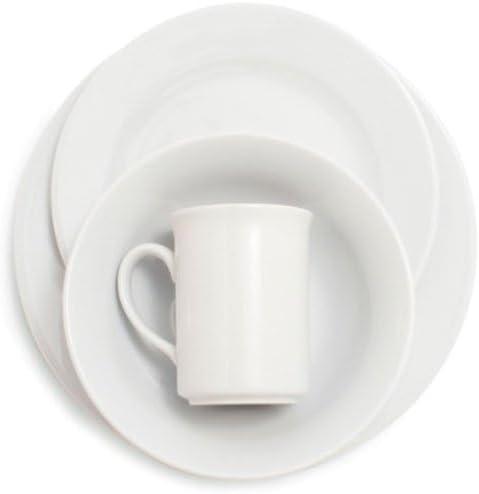 Sur La Table Bistro 24 Piece Porcelain Dinnerware Set includes Dinner Plates, Salad Plates, Cereal Bowls and Mugs, Service for 6, White – Microwave and Dishwasher - view 2
