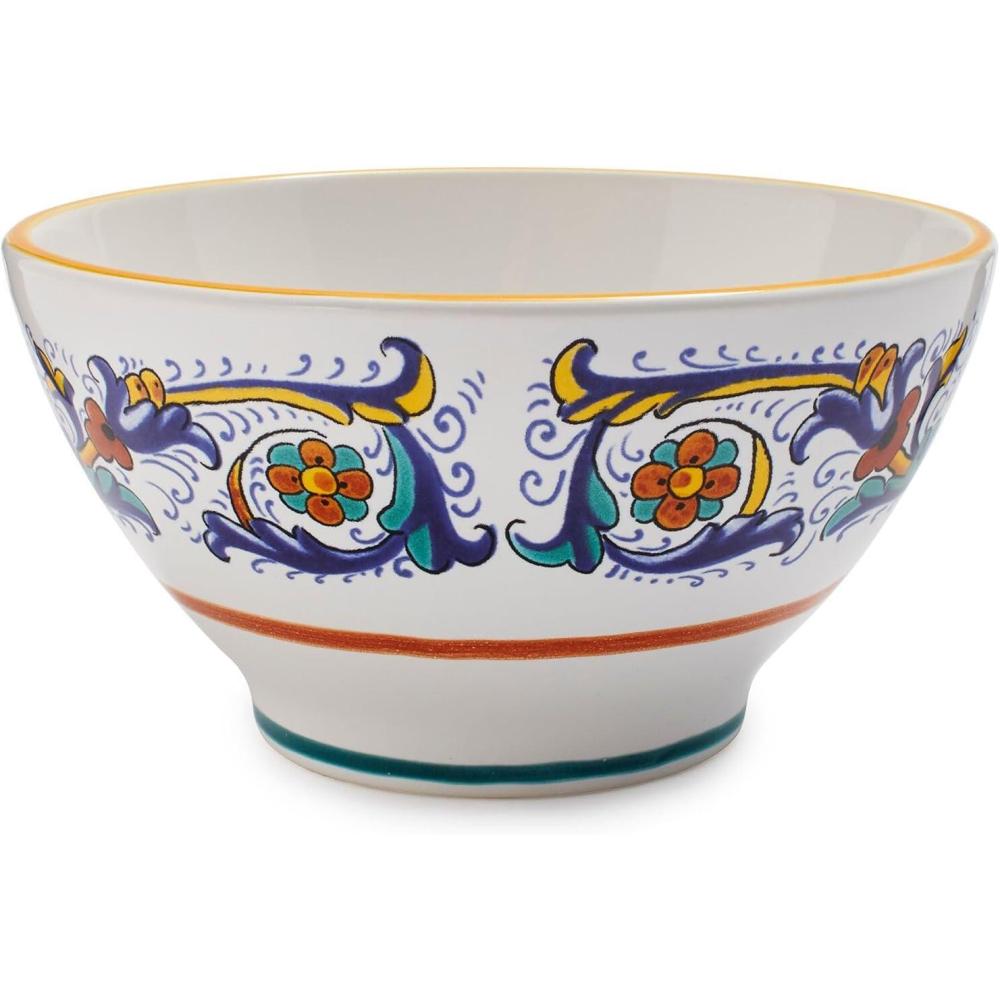 Sur La Table Nova Deruta Hand-Painted Ceramic Bowl – 5.5″ Colorful Italian Earthenware for Cereal, Rice, Salad & More, Made in Italy