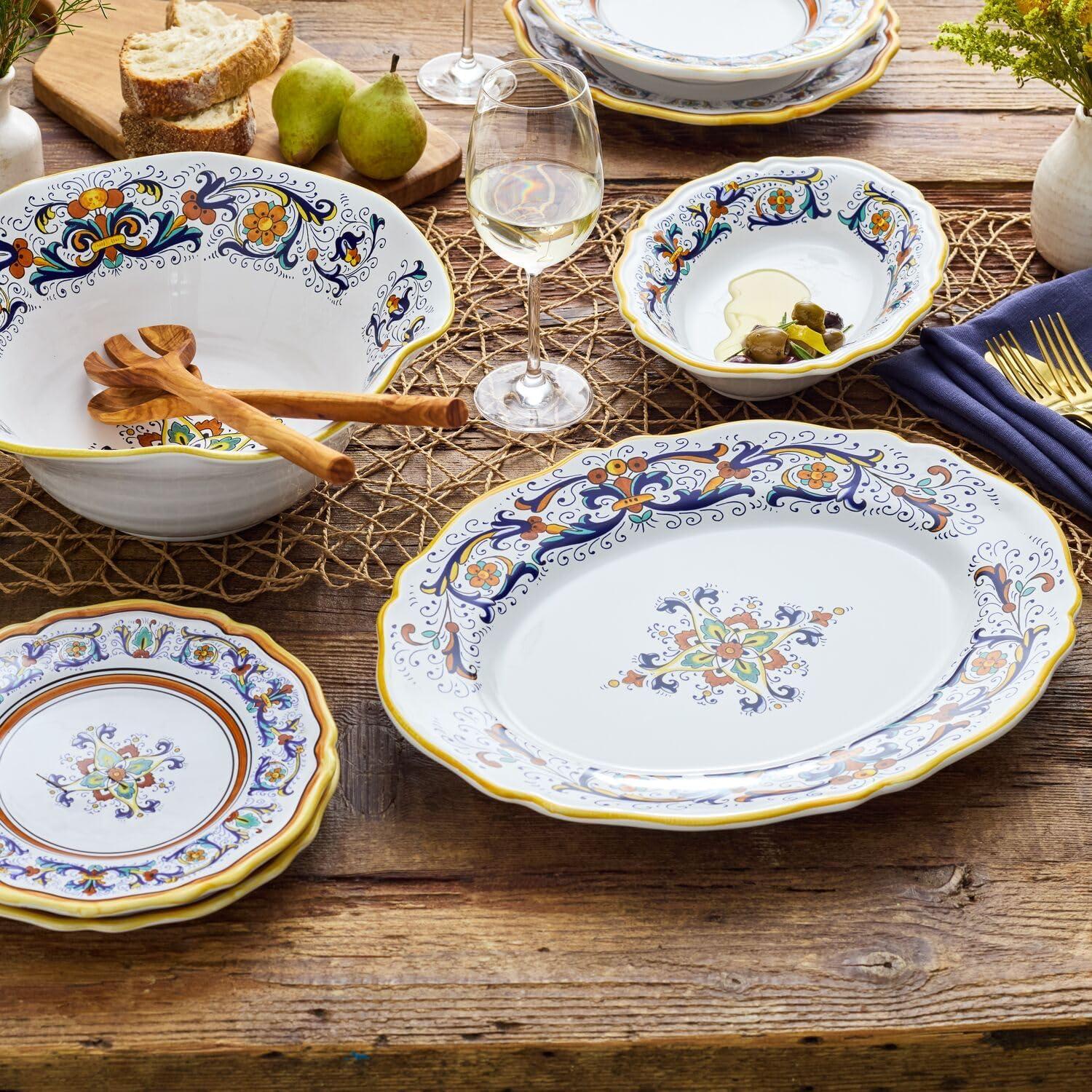 Sur La Table Nova Deruta Handcrafted Dinner Plate – 10.75″ Italian-Made Earthenware, Hand-Painted Renaissance-Inspired Design, Vibrant Everyday & Special Occasion Tableware - view 4