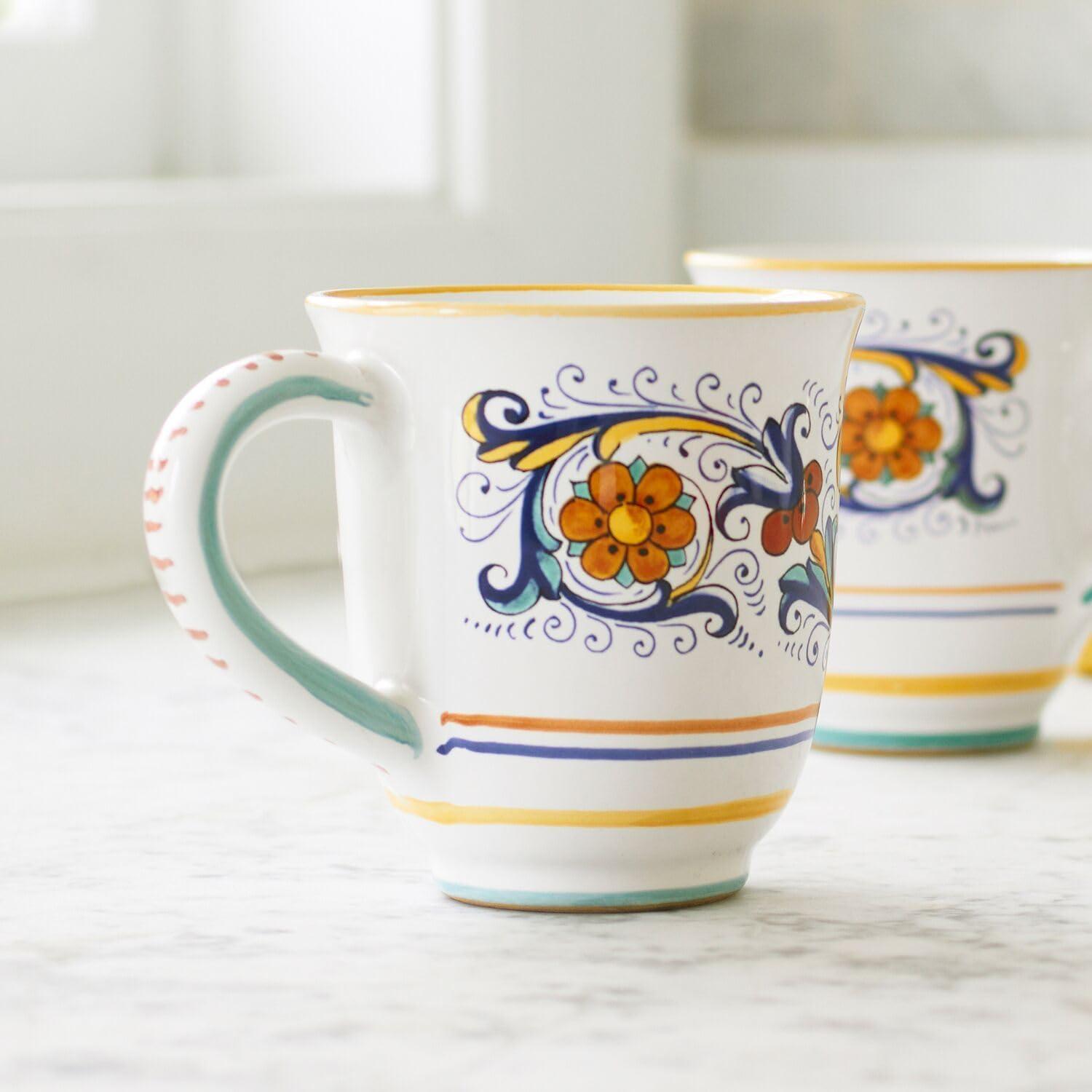 Sur La Table Nova Deruta Hand-Painted Ceramic Mug – 16 oz Colorful Italian Coffee & Tea Cup, Renaissance-Inspired Design, Made in Italy - view 2