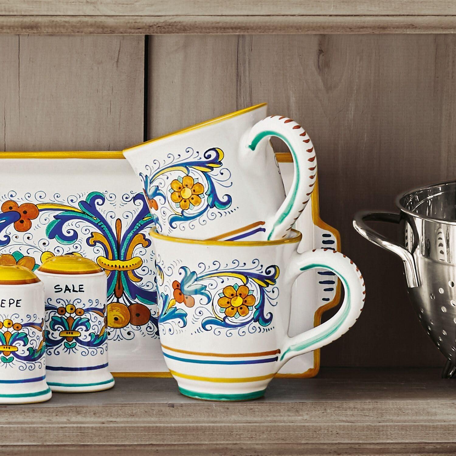 Sur La Table Nova Deruta Hand-Painted Ceramic Mug – 16 oz Colorful Italian Coffee & Tea Cup, Renaissance-Inspired Design, Made in Italy - view 3