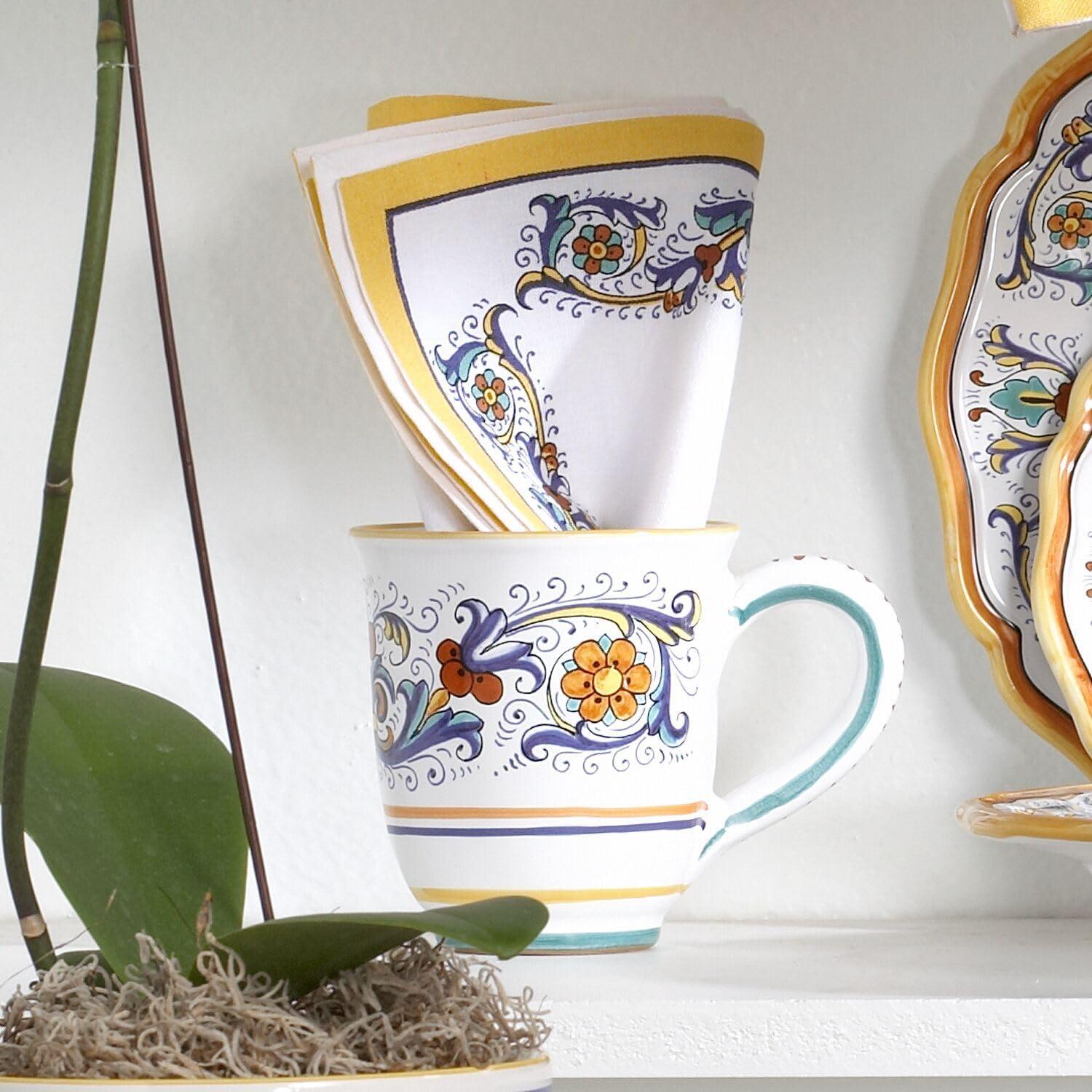 Sur La Table Nova Deruta Hand-Painted Ceramic Mug – 16 oz Colorful Italian Coffee & Tea Cup, Renaissance-Inspired Design, Made in Italy - view 4