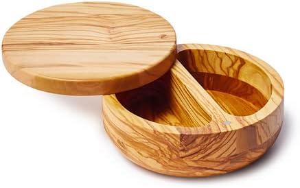 Sur La Table Olivewood Salt Keeper Duo, Tan - view 4