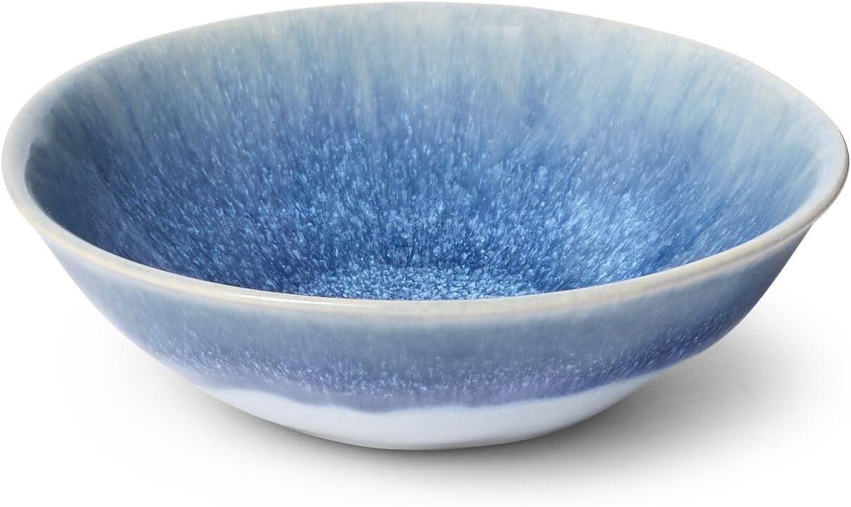 Sur La Table Cloud Stoneware Dinnerware Set – 12-Piece Handcrafted Ceramic Collection Made in Portugal with Reactive Glaze, Organic Design, Dishwasher & Microwave, Blue - view 2