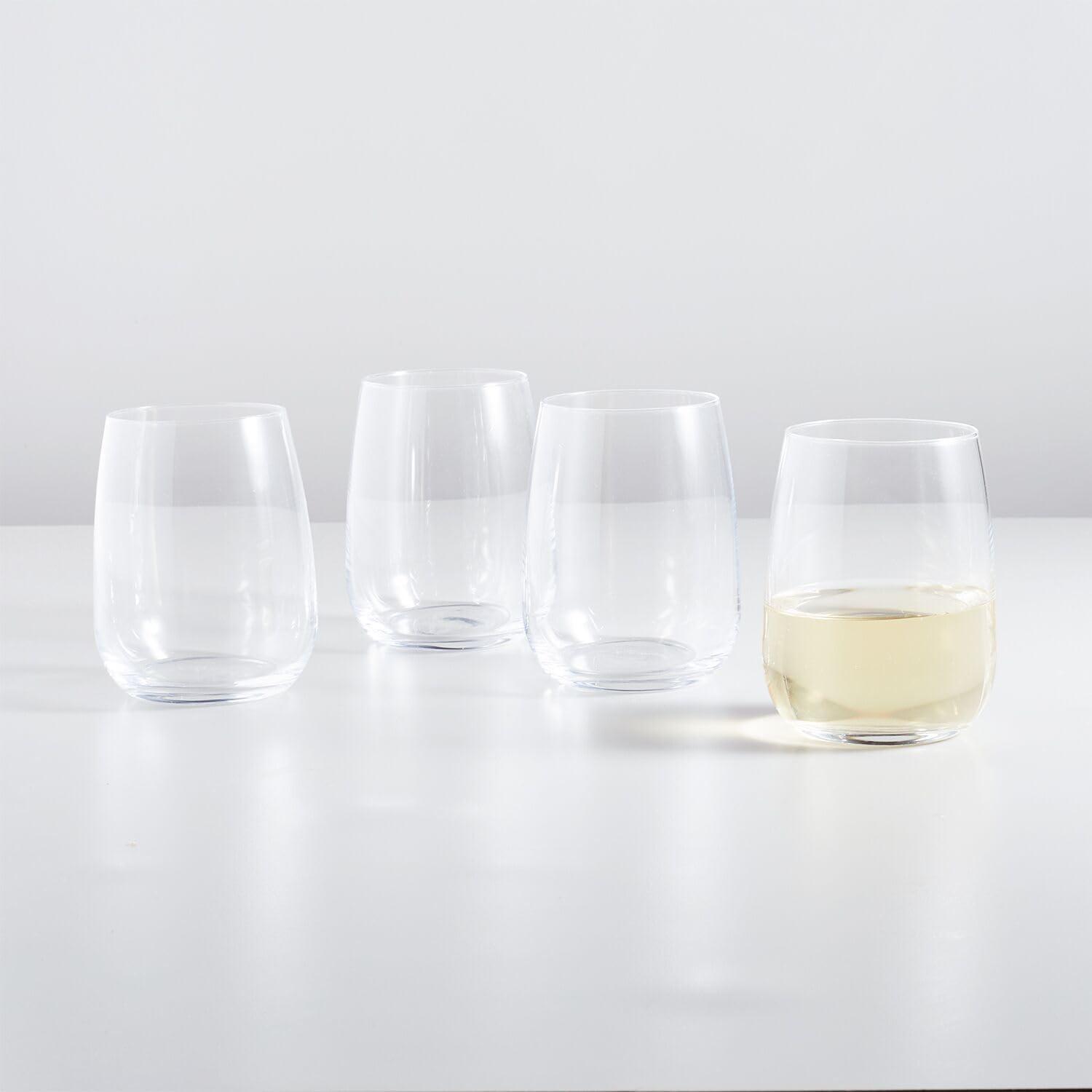 Sur La Table Bistro Stemless Wine Glasses, Set of 4, Clear - view 3