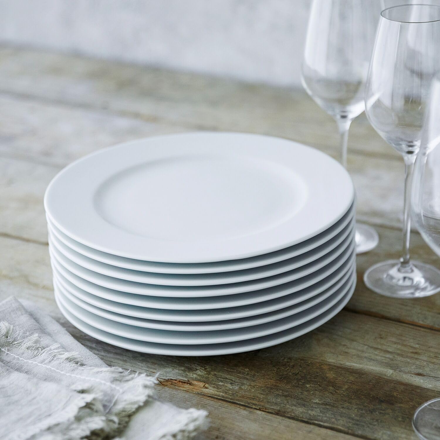 Sur La Table Bistro Round Dinner Plates, White - view 3