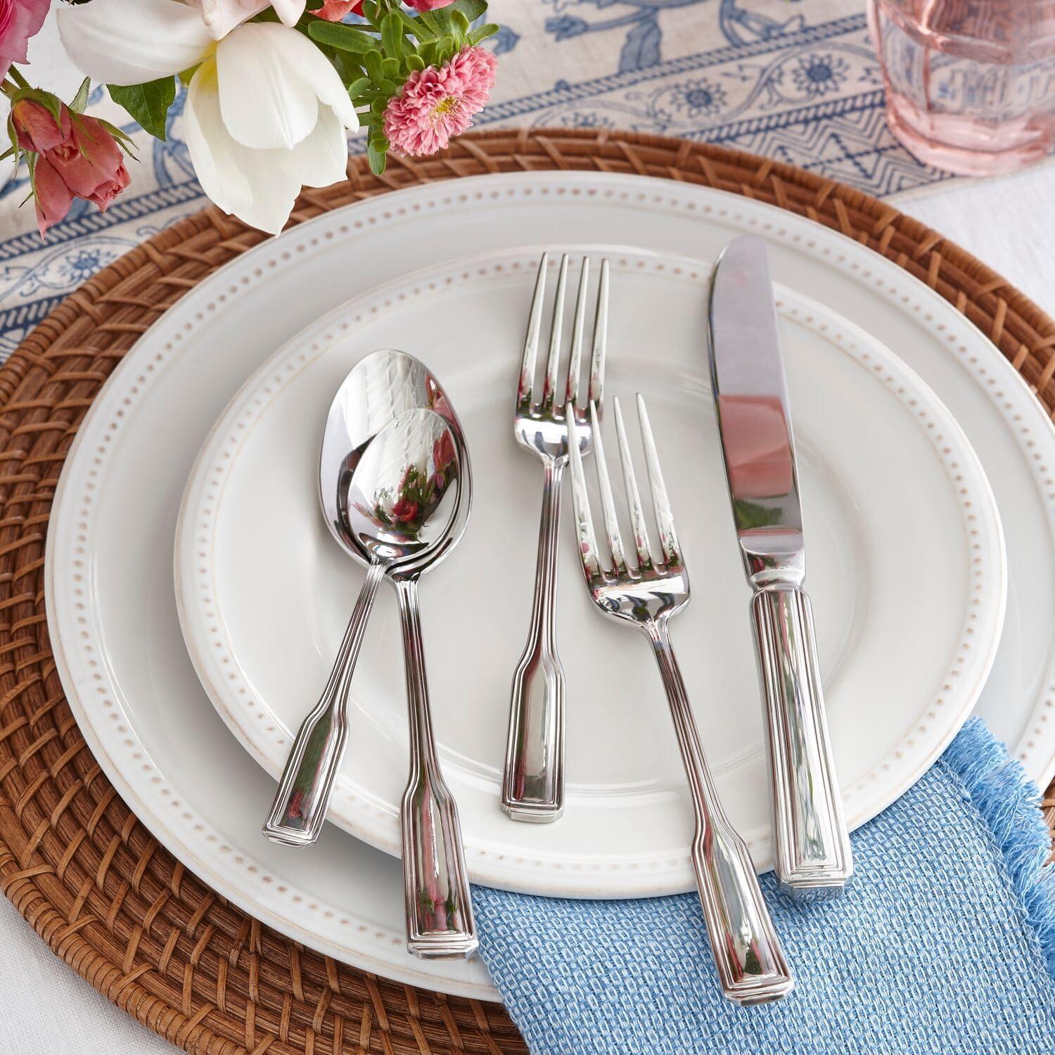 Sur La Table 11″ Pearl Stoneware Dinner Plate with Raised Dot Border & Distressed Edges, Vintage-Inspired Design, Chip-Resistant, Dishwasher & Microwave(White) - view 5