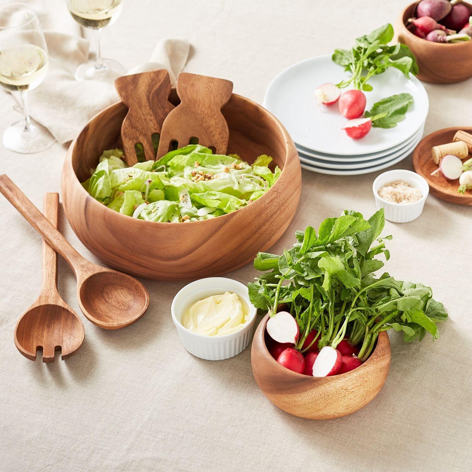 Sur La Table Acacia Wood Salad Hands - view 3