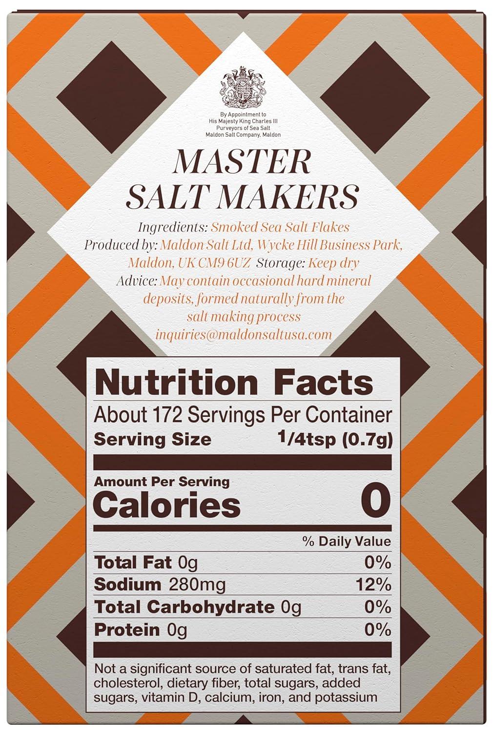 Maldon – Smoked Sea Salt Flakes, 4.4 oz (125 g) – Unique Pyramid Shaped Salt Flakes – Gently Smoked Over Oak – Perfect for a Wide Range of Dishes, Hand-Harvested for Four Generations(4.4 Ounce (Pack of 1)) - view 2