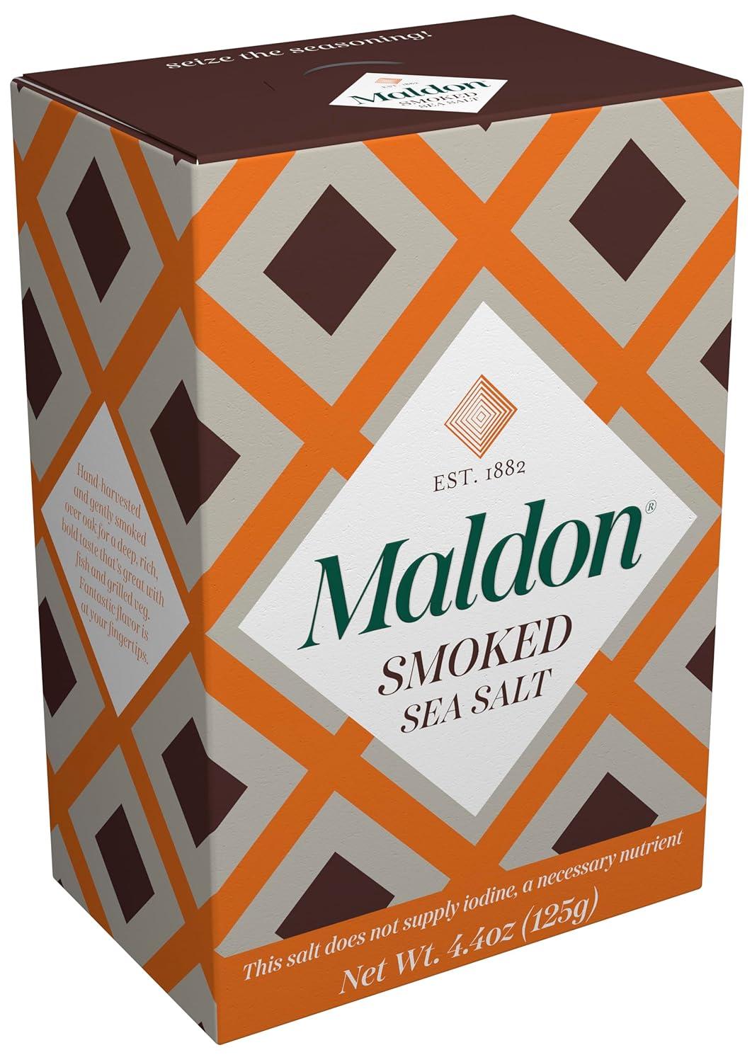 Maldon – Smoked Sea Salt Flakes, 4.4 oz (125 g) – Unique Pyramid Shaped Salt Flakes – Gently Smoked Over Oak – Perfect for a Wide Range of Dishes, Hand-Harvested for Four Generations(4.4 Ounce (Pack of 1)) - view 3