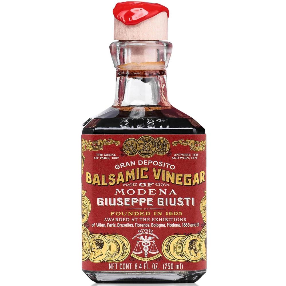 Giusti Italian Balsamic Vinegar of Modena IGP – 3 Gold Medals, Rich & Thick Gran Deposito Aceto Balsamico di Modena for Salads, Cheese & Finishing Touches, Made in Italy – 8.45 fl oz/250 ml -Pack of 1(8.45 Fl Oz (Pack of 1))