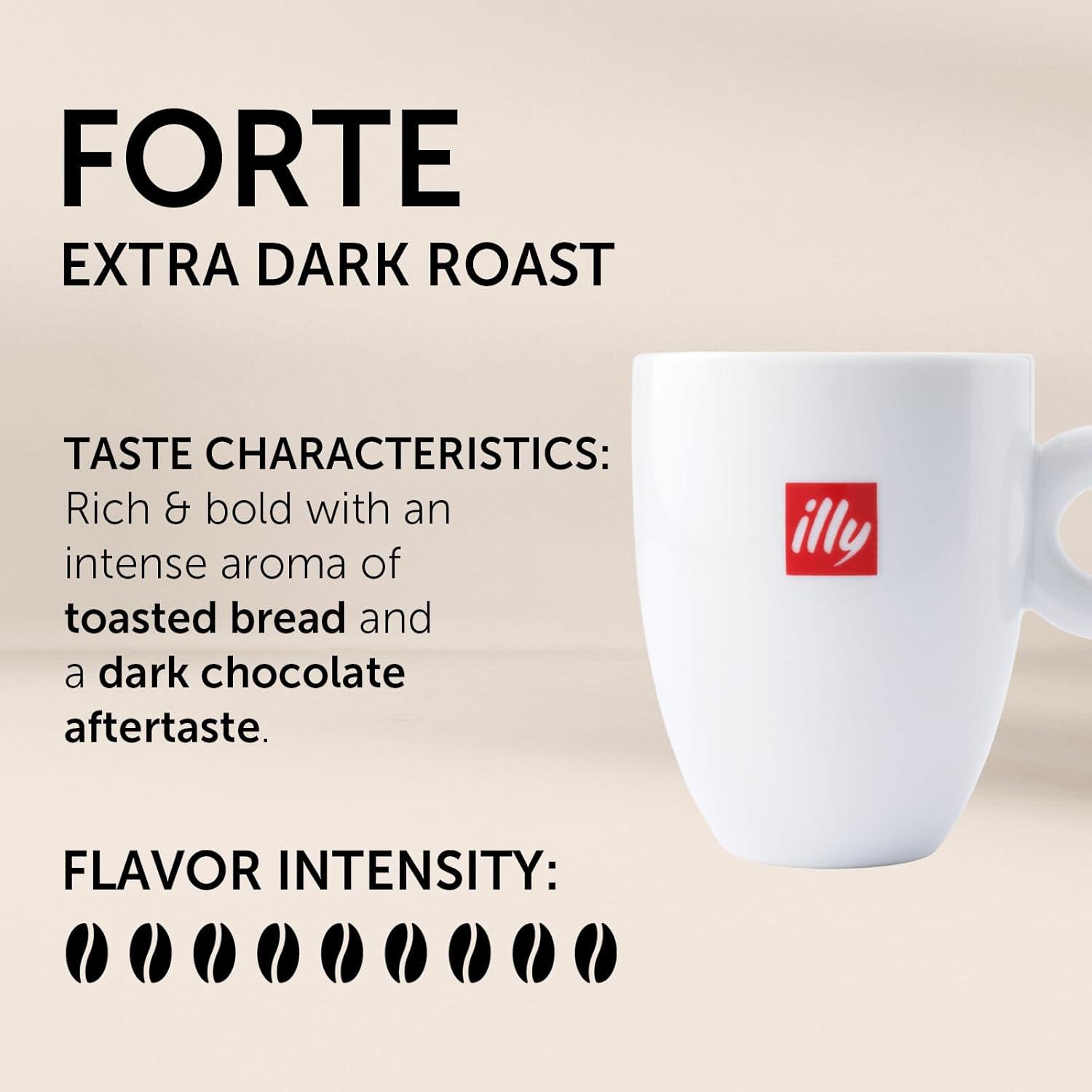 Illy Classico Ground Espresso Coffee, Medium Roast Roast With Notes Of Chocolate & Caramel, 100% Arabica, 8.8 Ounce (Pack Of 1)(Forte Extra Dark Roast Ground Drip) - view 2