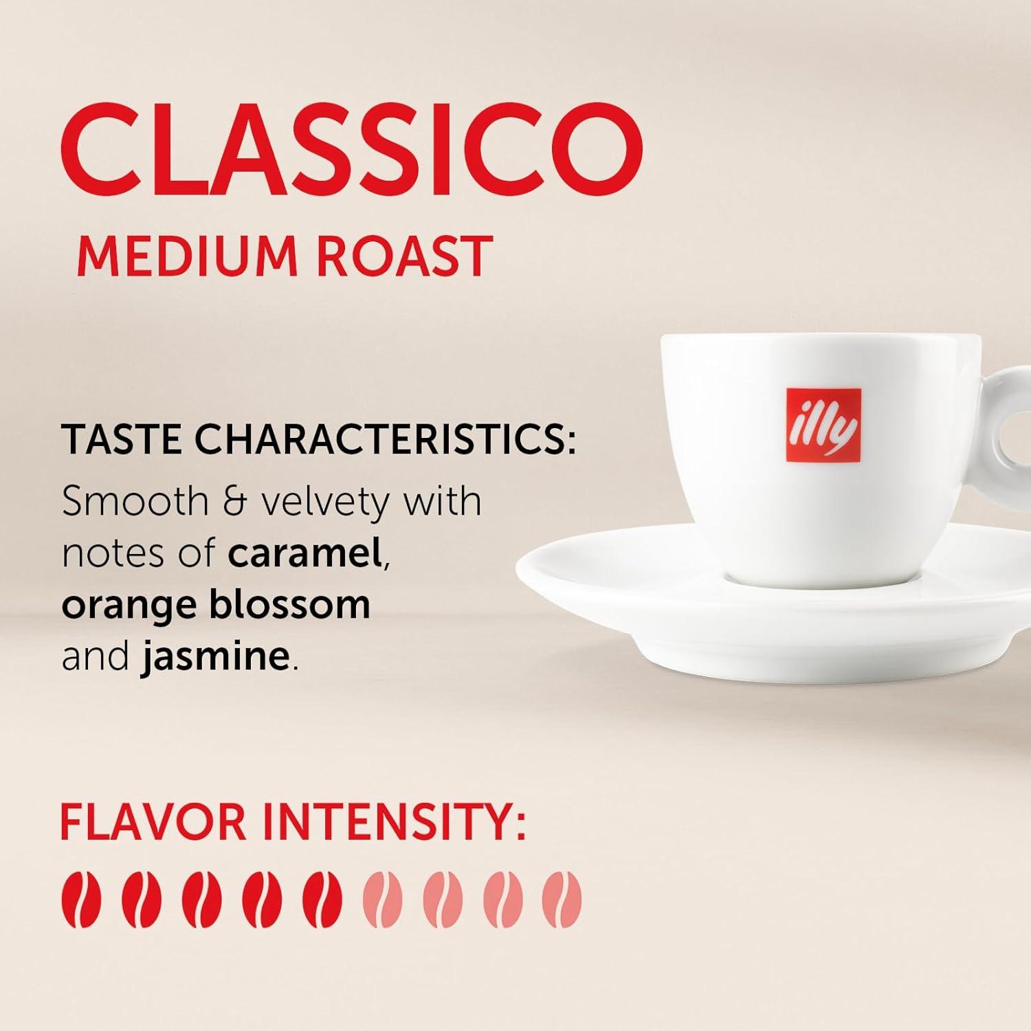 Illy Classico Ground Espresso Coffee, Medium Roast Roast With Notes Of Chocolate & Caramel, 100% Arabica, 8.8 Ounce (Pack Of 1)(Classico Medium Roast Ground Espresso) - view 2