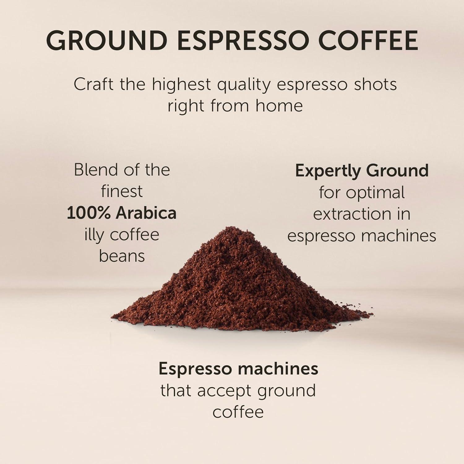 Illy Classico Ground Espresso Coffee, Medium Roast Roast With Notes Of Chocolate & Caramel, 100% Arabica, 8.8 Ounce (Pack Of 1)(Classico Medium Roast Ground Espresso) - view 7