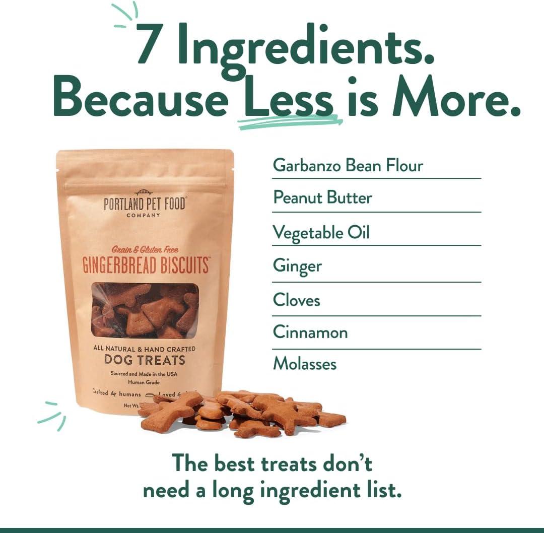 Portland Pet Food Company Pumpkin Dog Treats Healthy Biscuits for Small Medium & Large Dogs – Grain-Free, Human-Grade, All Natural Cookies, Snacks & Puppy Training Treats – Made in The USA – 5 oz(Gingerbread) - view 3