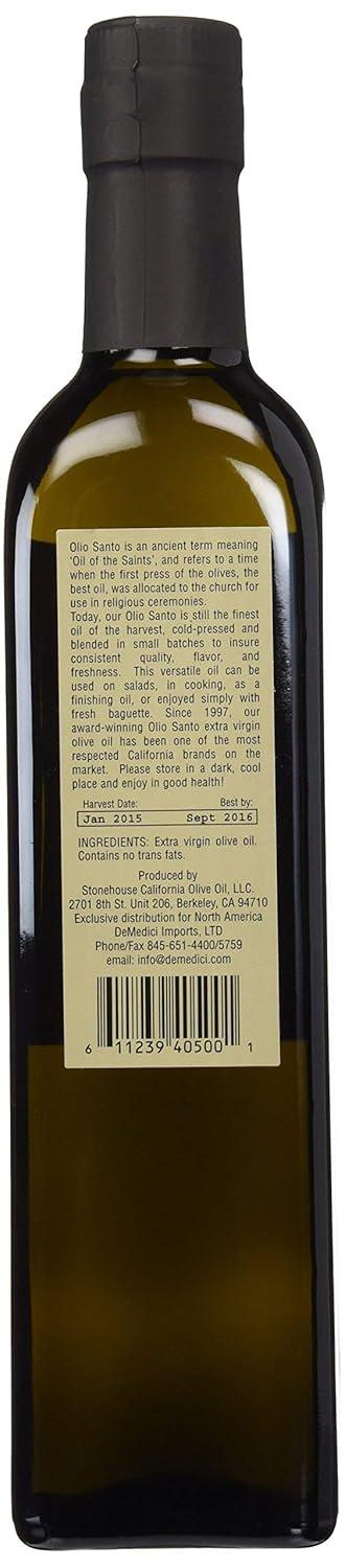 Olio Santo California Extra Virgin Olive Oil – Cold Press, 500ml (16.9 oz)(Olive) - view 2