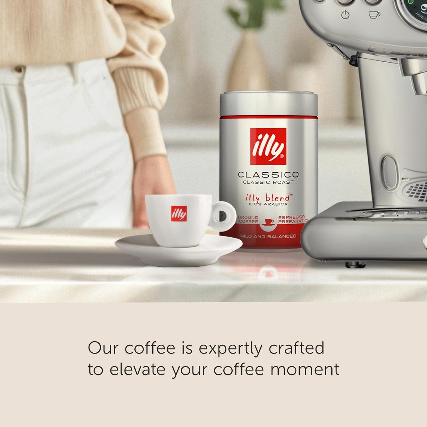 Illy Classico Ground Espresso Coffee, Medium Roast Roast With Notes Of Chocolate & Caramel, 100% Arabica, 8.8 Ounce (Pack Of 1)(Intenso Bold Roast Ground Espresso) - view 3