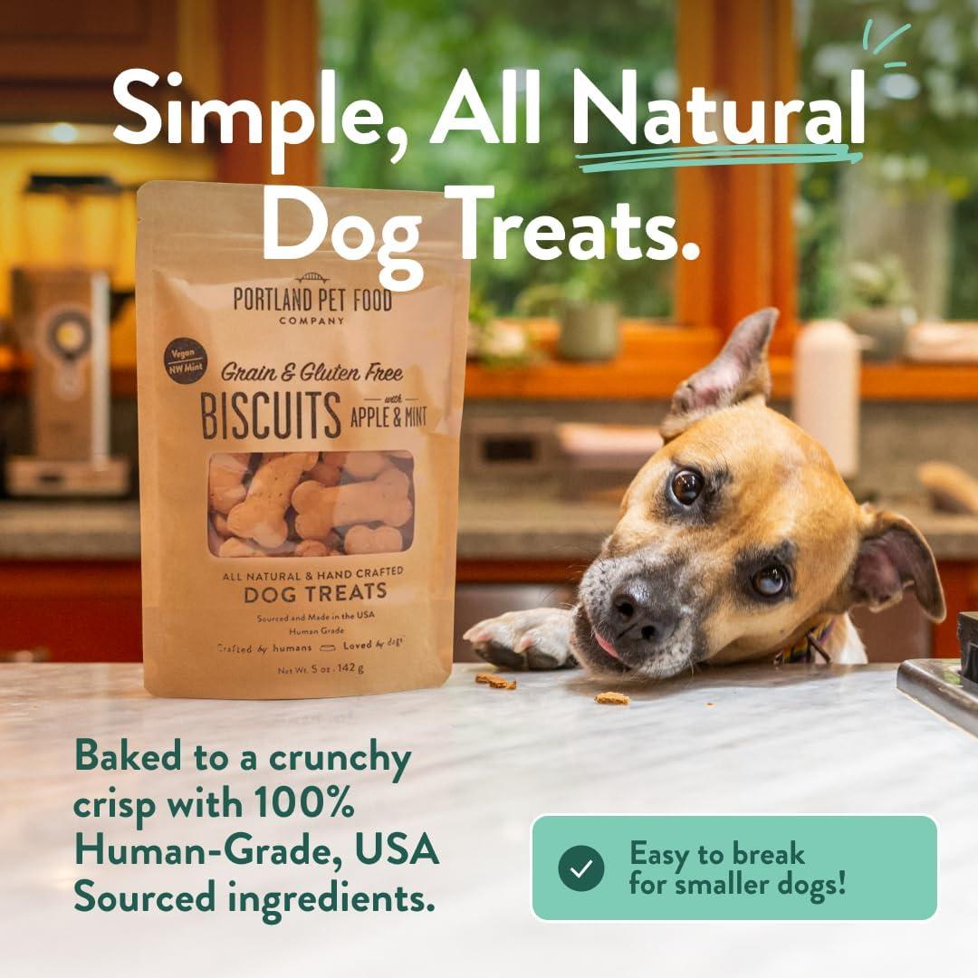 Portland Pet Food Company Pumpkin Dog Treats Healthy Biscuits for Small Medium & Large Dogs – Grain-Free, Human-Grade, All Natural Cookies, Snacks & Puppy Training Treats – Made in The USA – 5 oz(Vegan Variety) - view 2