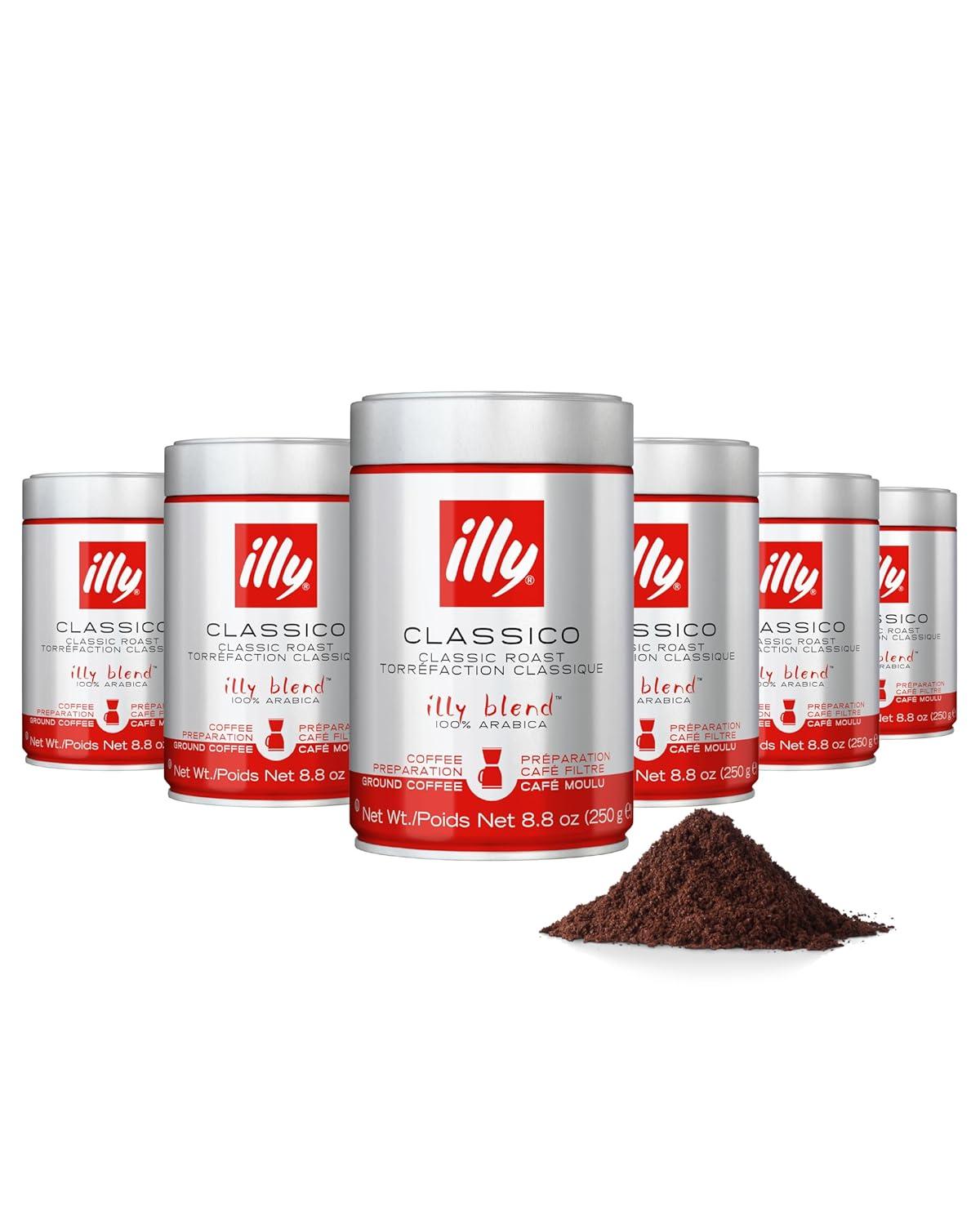 Illy Classico Ground Espresso Coffee, Medium Roast Roast With Notes Of Chocolate & Caramel, 100% Arabica, 8.8 Ounce (Pack Of 1)(Classico Medium Roast Ground Drip) - view 8