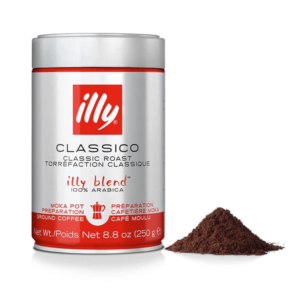 Illy Classico Ground Espresso Coffee, Medium Roast Roast With Notes Of Chocolate & Caramel, 100% Arabica, 8.8 Ounce (Pack Of 1)(Classico Medium Roast Ground Moka)