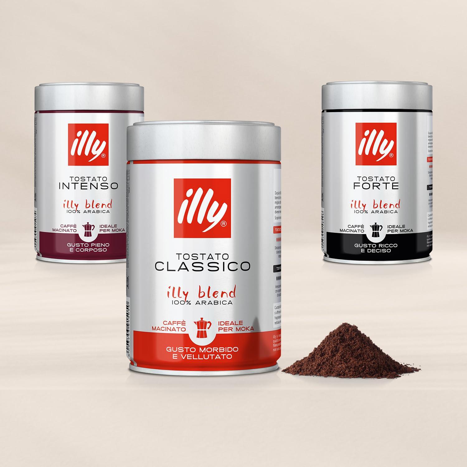 Illy Classico Ground Espresso Coffee, Medium Roast Roast With Notes Of Chocolate & Caramel, 100% Arabica, 8.8 Ounce (Pack Of 1)(Classico Medium Roast Ground Moka) - view 3