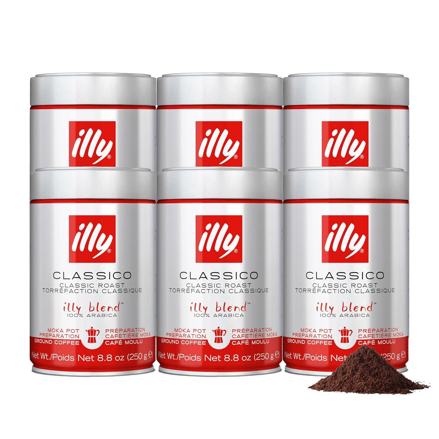 Illy Classico Ground Espresso Coffee, Medium Roast Roast With Notes Of Chocolate & Caramel, 100% Arabica, 8.8 Ounce (Pack Of 1)(Classico Medium Roast Ground Moka) - view 8