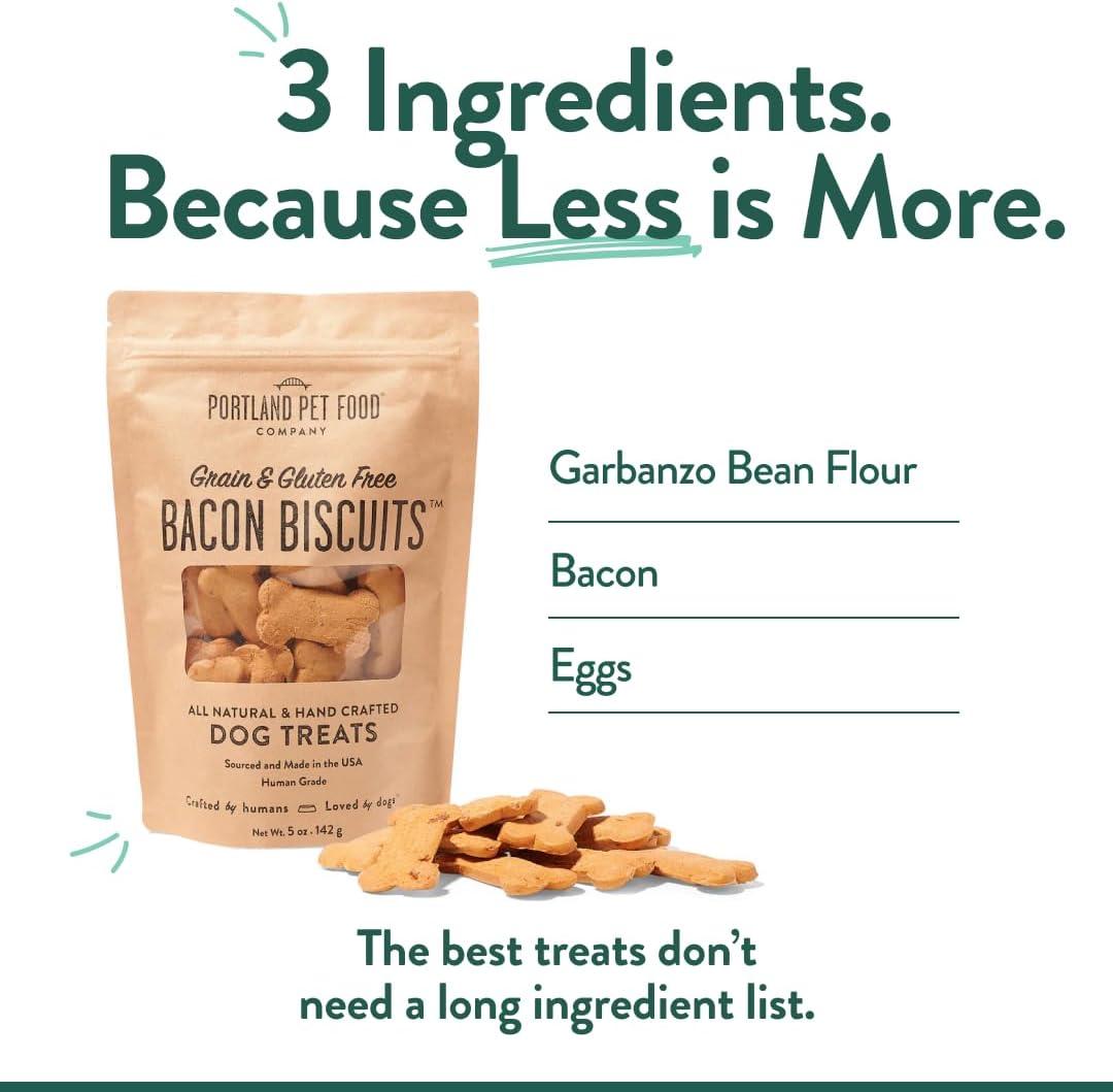 Portland Pet Food Company Pumpkin Dog Treats Healthy Biscuits for Small Medium & Large Dogs – Grain-Free, Human-Grade, All Natural Cookies, Snacks & Puppy Training Treats – Made in The USA – 5 oz(Bacon) - view 3