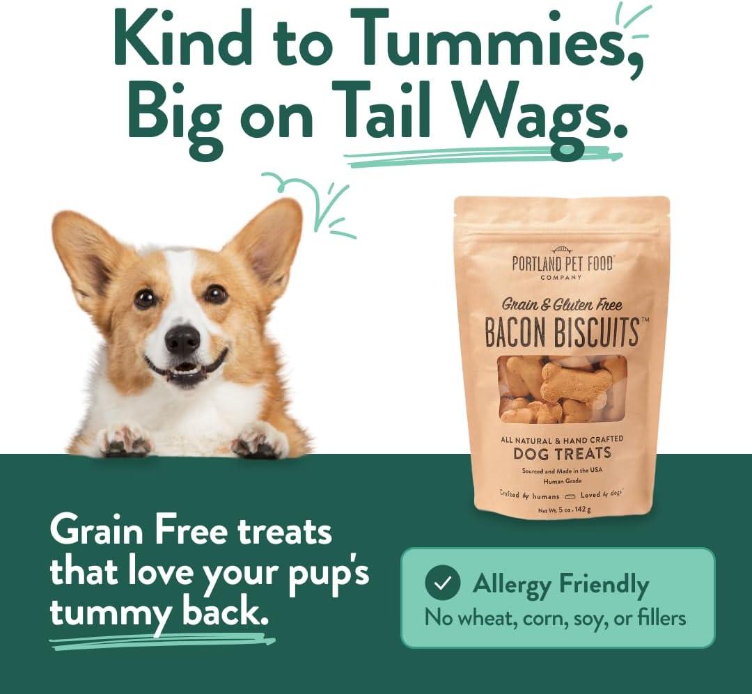 Portland Pet Food Company Pumpkin Dog Treats Healthy Biscuits for Small Medium & Large Dogs – Grain-Free, Human-Grade, All Natural Cookies, Snacks & Puppy Training Treats – Made in The USA – 5 oz(Bacon) - view 4