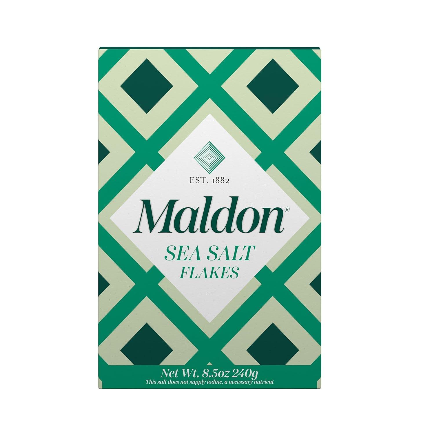 Maldon Salt, Sea Salt Flakes, 8.5 oz (240 g), Kosher, Natural, Unique Gourmet Pyramid Shaped Salt Flakes, Perfect for a Wide Range of Dishes, Hand-Harvested for Four Generations (Packaging May vary)(8.5 Ounce (Pack of 2)) - view 2