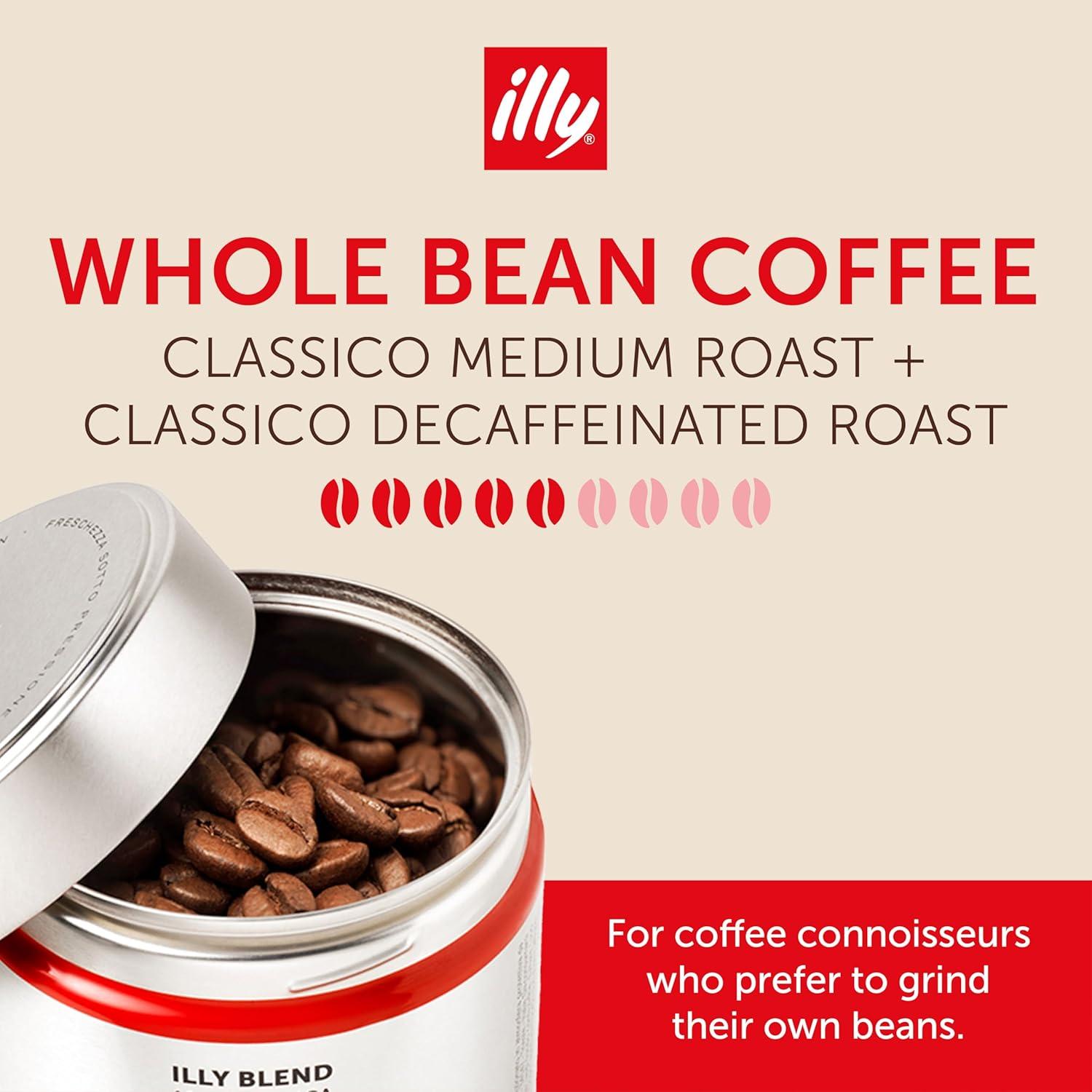 illy Whole Bean Coffee – Perfectly Roasted – Colombia Medium Roast – Smooth Taste, Notes of Fruit – Fruit Notes – 100% Arabica Beans – No Preservatives – 8.8 Ounce(Classico Medium Roast / Decaf Medium Roast) - view 2