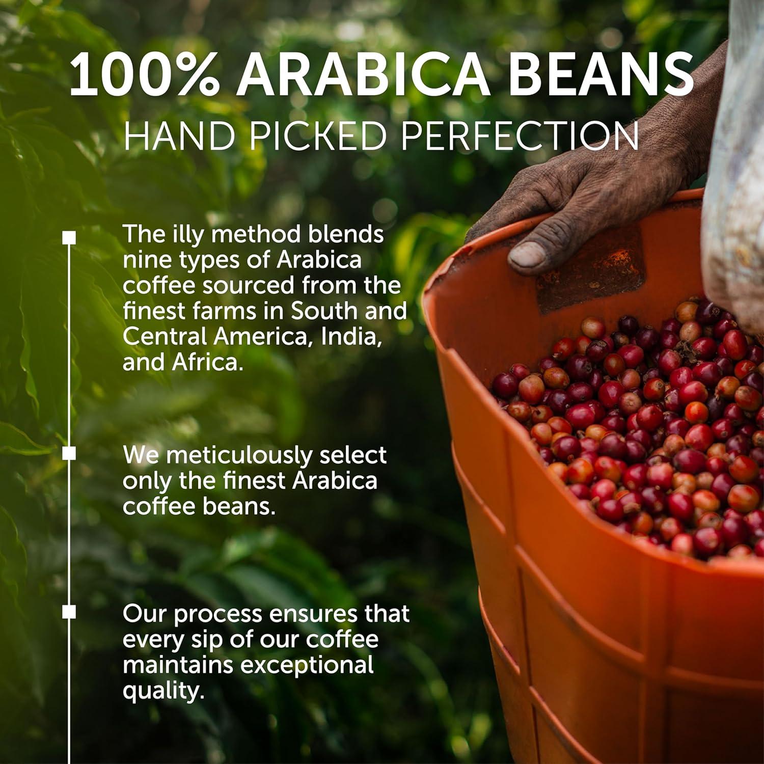illy Whole Bean Coffee – Perfectly Roasted – Colombia Medium Roast – Smooth Taste, Notes of Fruit – Fruit Notes – 100% Arabica Beans – No Preservatives – 8.8 Ounce(Classico Medium Roast / Decaf Medium Roast) - view 4