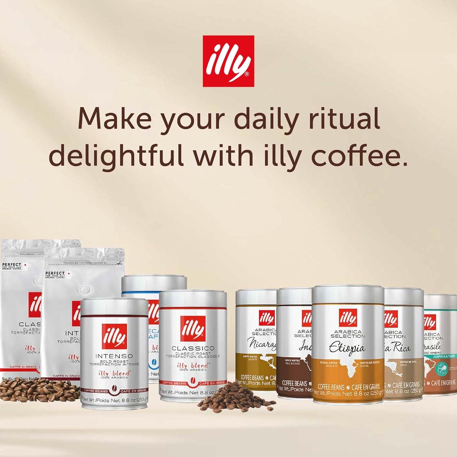 illy Whole Bean Coffee – Perfectly Roasted – Colombia Medium Roast – Smooth Taste, Notes of Fruit – Fruit Notes – 100% Arabica Beans – No Preservatives – 8.8 Ounce(Classico Medium Roast / Decaf Medium Roast) - view 8