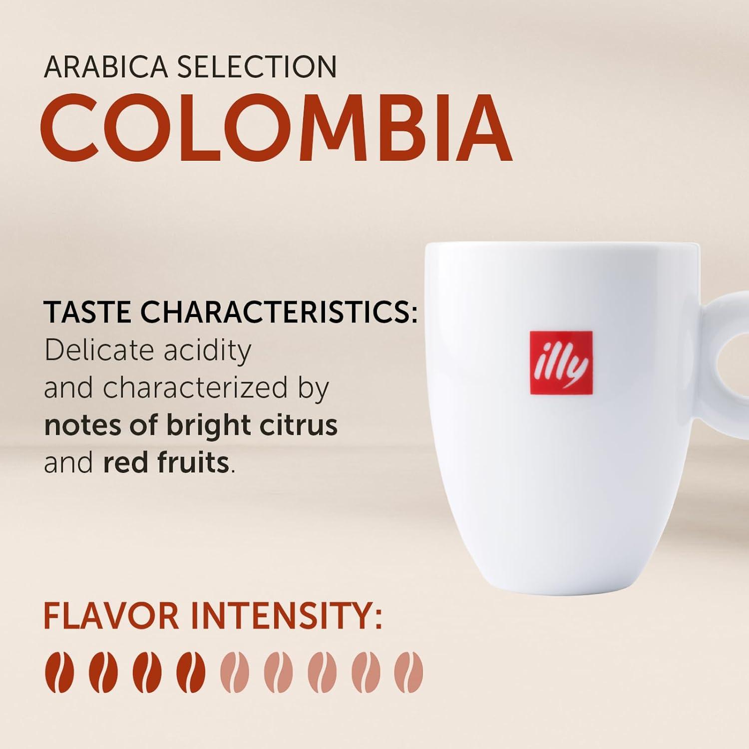 illy Whole Bean Coffee – Perfectly Roasted – Colombia Medium Roast – Smooth Taste, Notes of Fruit – Fruit Notes – 100% Arabica Beans – No Preservatives – 8.8 Ounce(Colombia Single Origin Medium Roast) - view 2