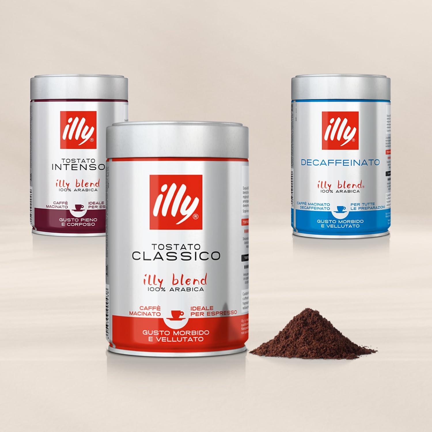 Illy Classico Ground Espresso Coffee, Medium Roast Roast With Notes Of Chocolate & Caramel, 100% Arabica, 8.8 Ounce (Pack Of 1)(Decaf Medium Roast Ground Espresso) - view 3