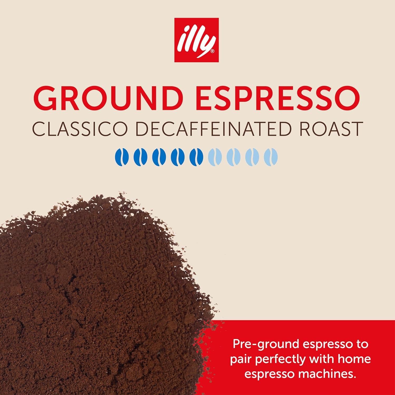 Illy Classico Ground Espresso Coffee, Medium Roast Roast With Notes Of Chocolate & Caramel, 100% Arabica, 8.8 Ounce (Pack Of 1)(Decaf Medium Roast Ground Espresso) - view 8