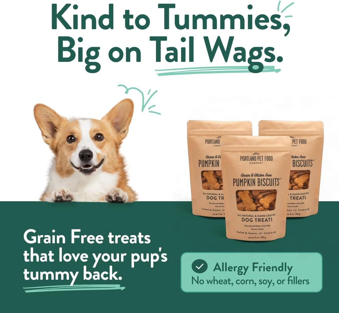 Portland Pet Food Company Pumpkin Dog Treats Healthy Biscuits for Small Medium & Large Dogs – Grain-Free, Human-Grade, All Natural Cookies, Snacks & Puppy Training Treats – Made in The USA – 5 oz(Pumpkin) - view 4