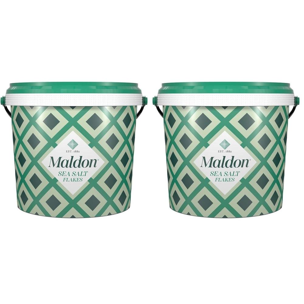 Maldon Salt, Sea Salt Flakes, 8.5 oz (240 g), Kosher, Natural, Unique Gourmet Pyramid Shaped Salt Flakes, Perfect for a Wide Range of Dishes, Hand-Harvested for Four Generations (Packaging May vary)(24.7 Ounce (Pack of 4))