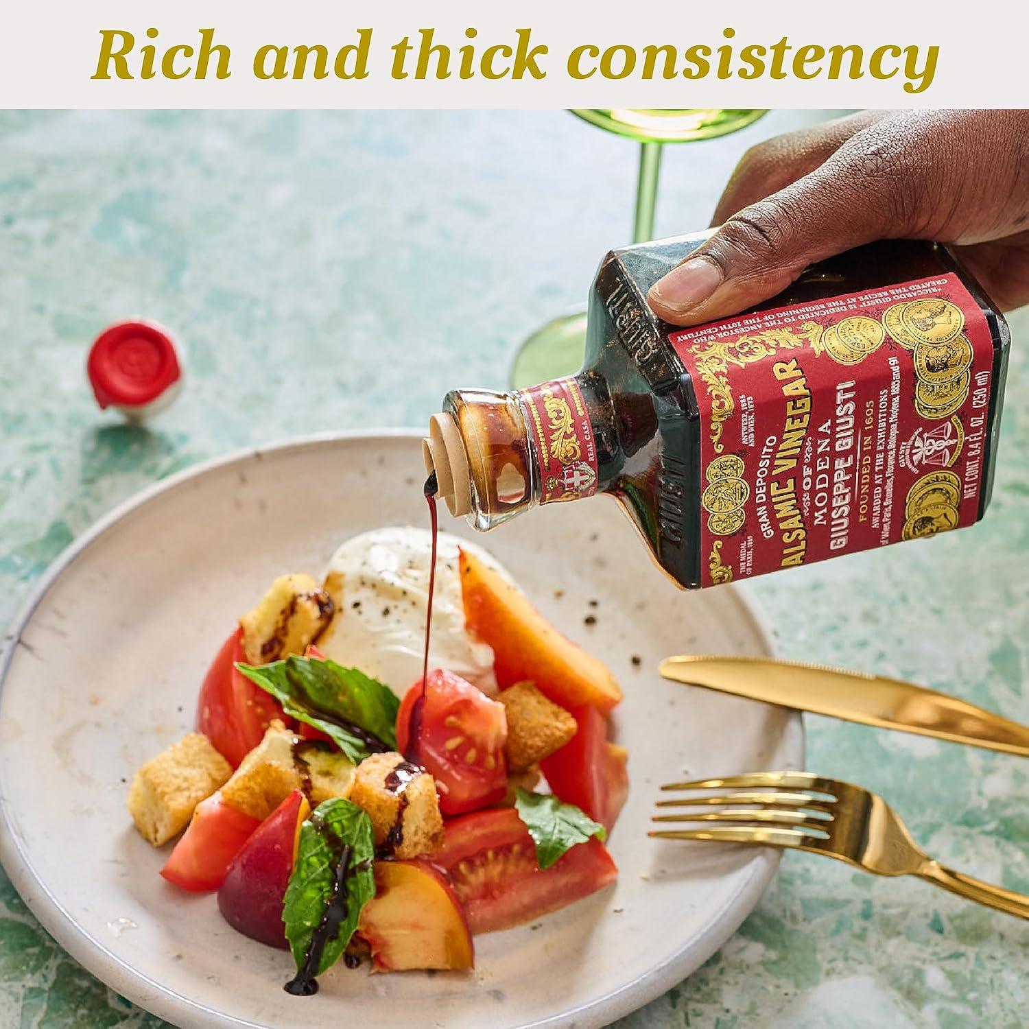 Giusti Italian Balsamic Vinegar of Modena IGP – 3 Gold Medals, Rich & Thick Gran Deposito Aceto Balsamico di Modena for Salads, Cheese & Finishing Touches, Made in Italy – 8.45 fl oz/250 ml -Pack of 1(8.45 Fl Oz (Pack of 4)) - view 5