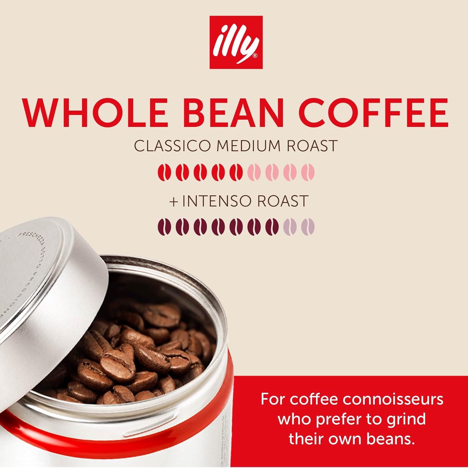 illy Whole Bean Coffee – Perfectly Roasted – Colombia Medium Roast – Smooth Taste, Notes of Fruit – Fruit Notes – 100% Arabica Beans – No Preservatives – 8.8 Ounce(Classico Medium Roast / Intenso Bold Roast) - view 2