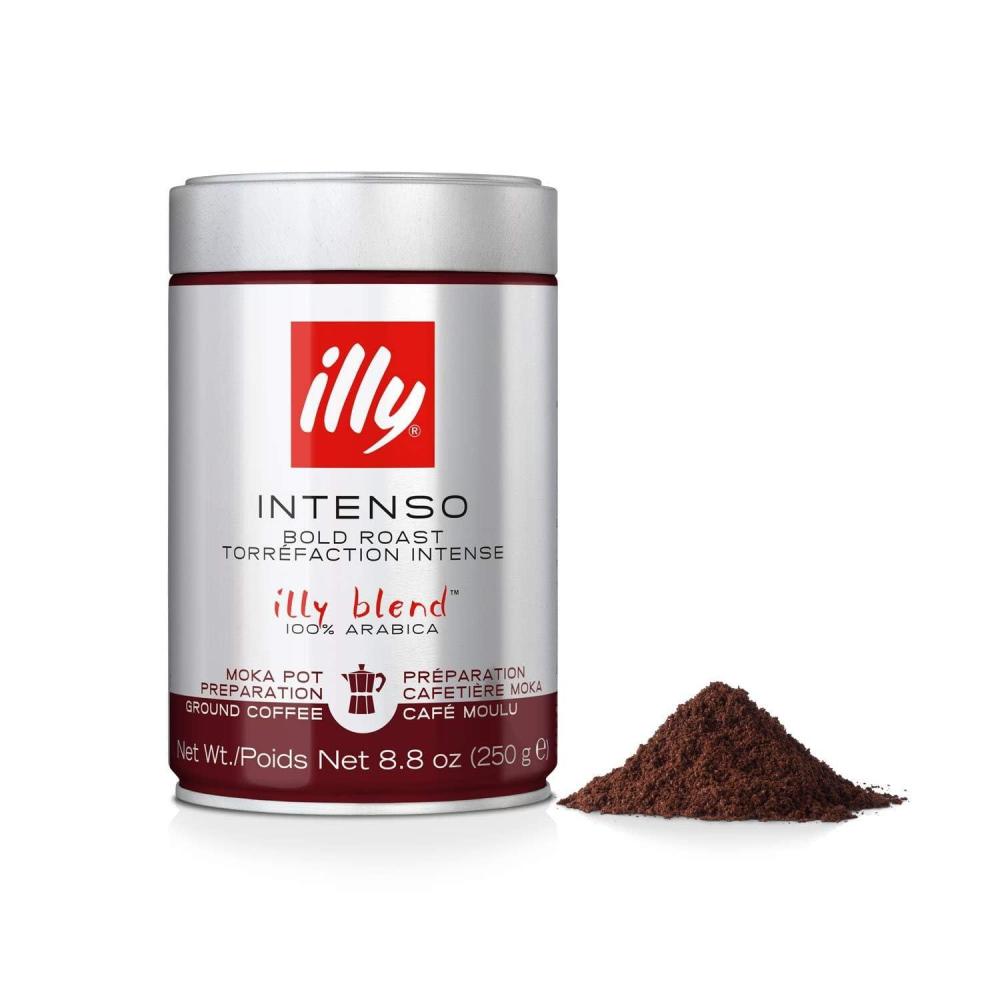 Illy Classico Ground Espresso Coffee, Medium Roast Roast With Notes Of Chocolate & Caramel, 100% Arabica, 8.8 Ounce (Pack Of 1)(Intenso Bold Roast Ground Moka)